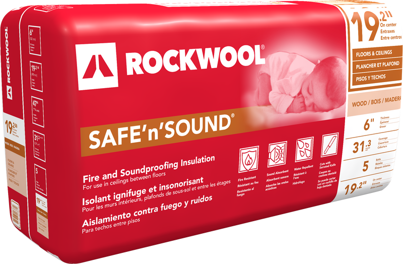 ROCKWOOL Safe'N'Sound Insulation - 6" Thick