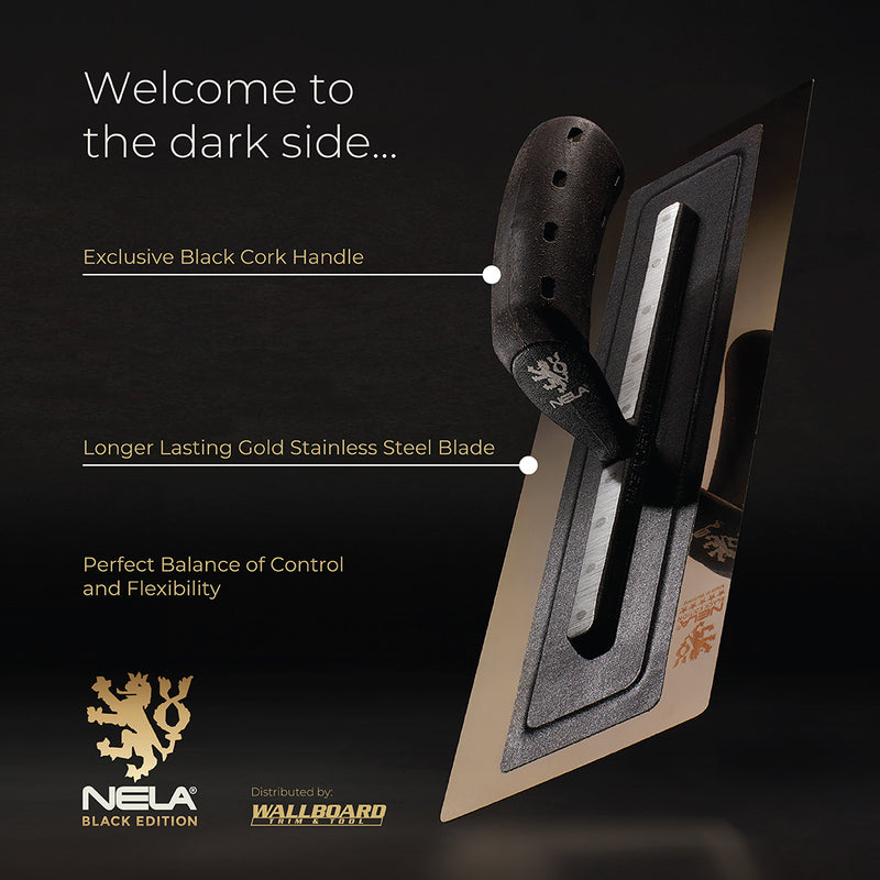 NELA Black Edition Stainless Steel Trowel with BikoGrip Cork Handle