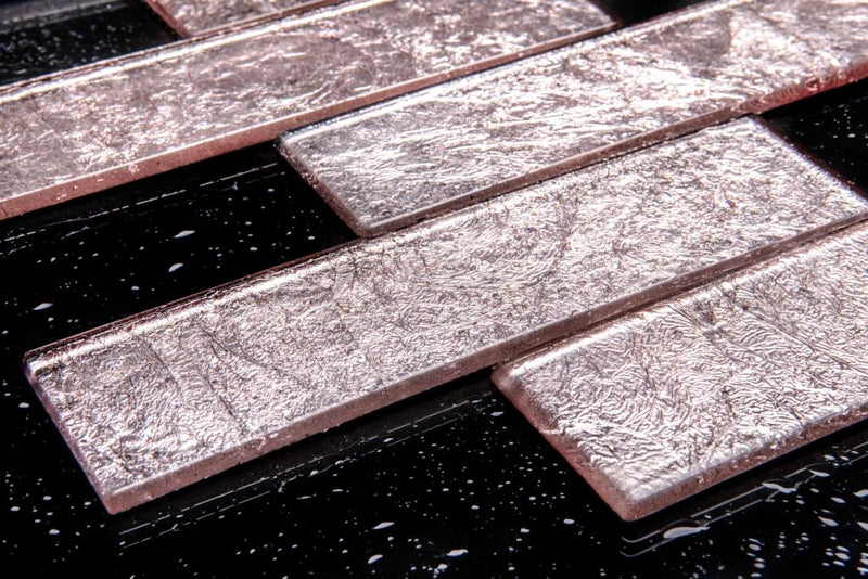 Glass Mosaic Bronze River/ Silver Brown Back-Splash Tile