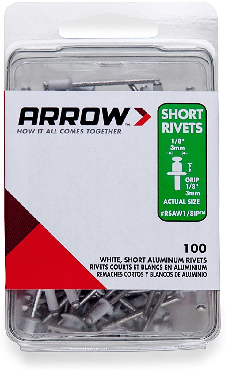 Arrow 1/8" White Aluminum Rivets