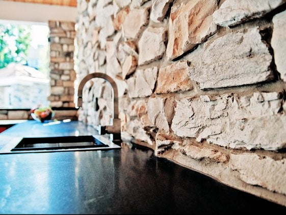 Canyon Ledge Cape Cod Grey Manufactured Stone - Kitchen Backsplash