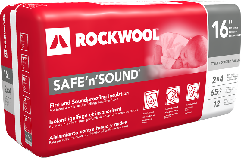 ROCKWOOL Safe'N'Sound Insulation - 3" Thick